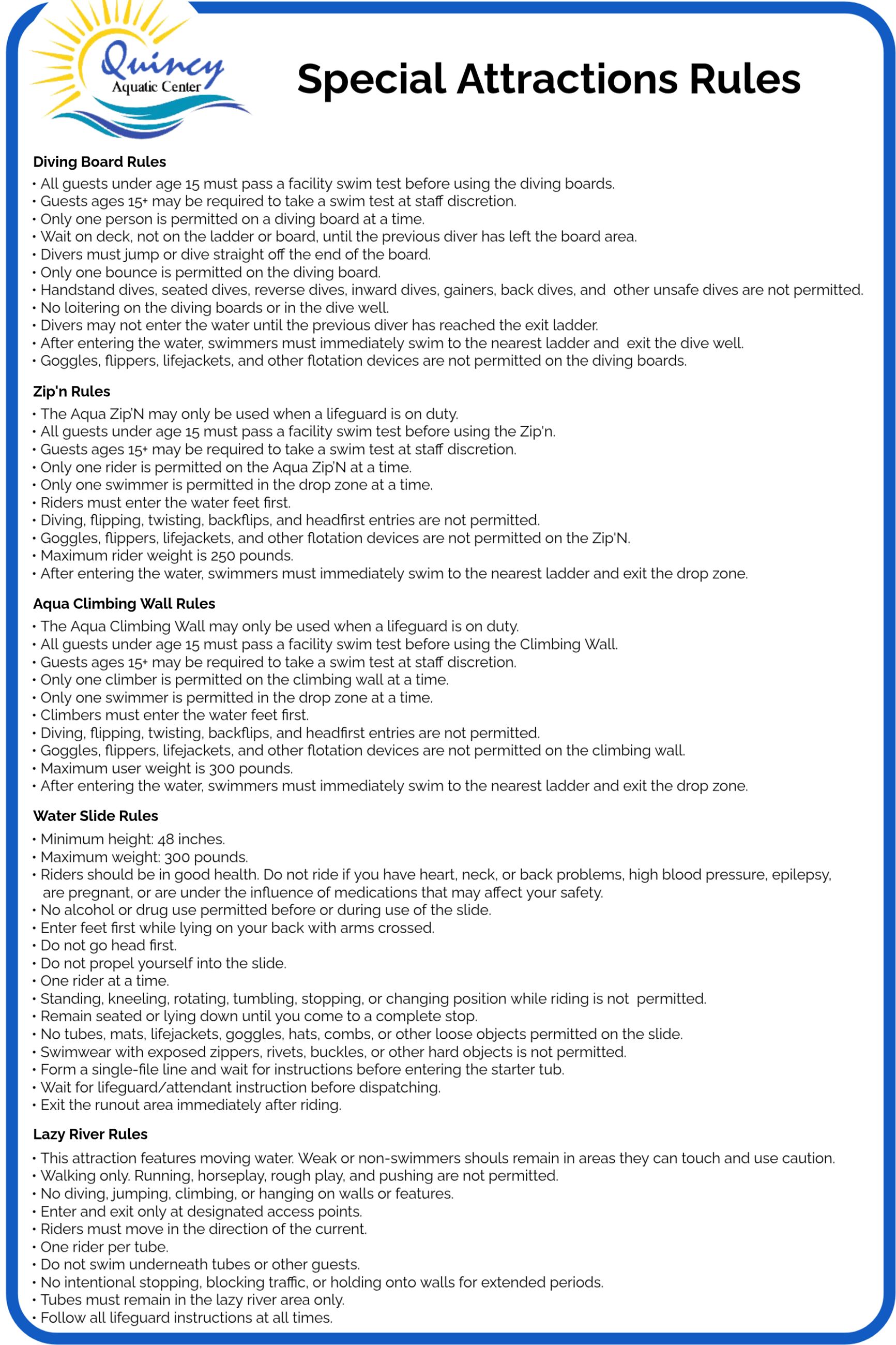 24x36 Bold Special Attractions Rules